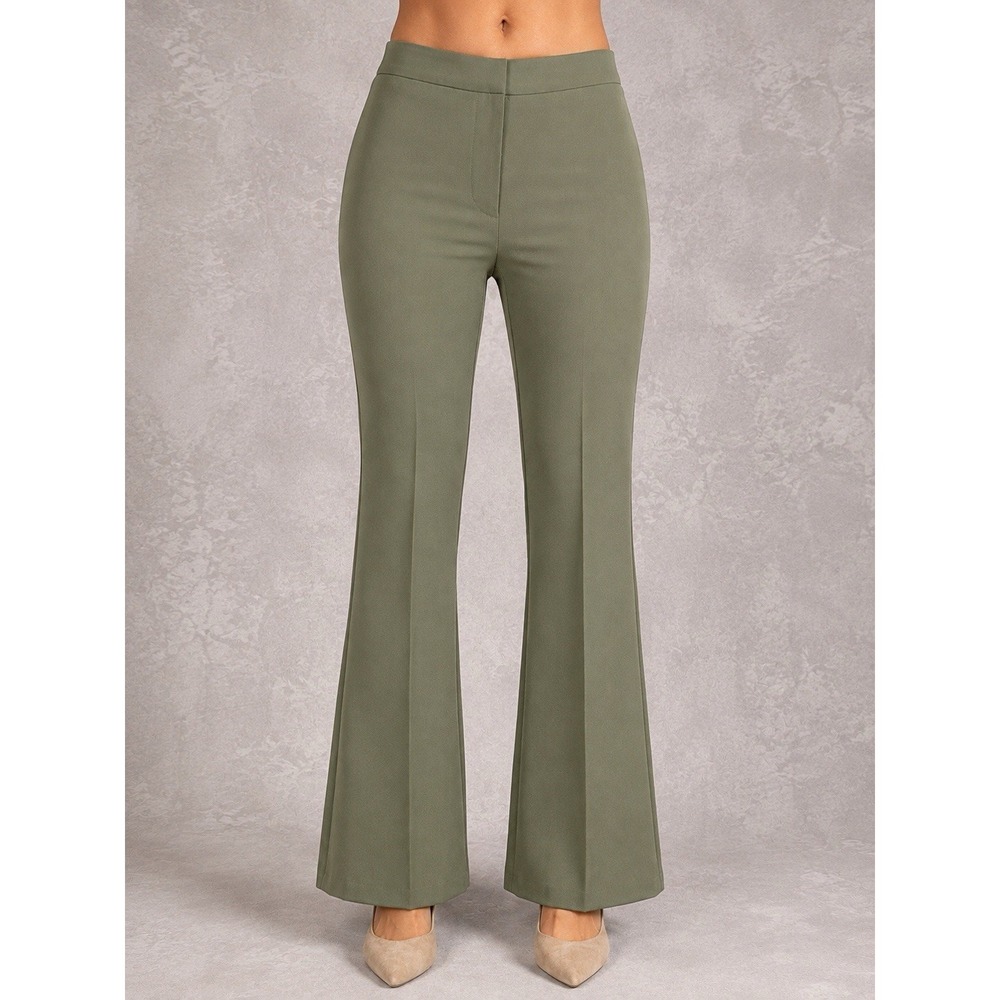 Aritzia Wilfred High Waisted Flare Trousers Womens 4 Sage Green Dress Pants